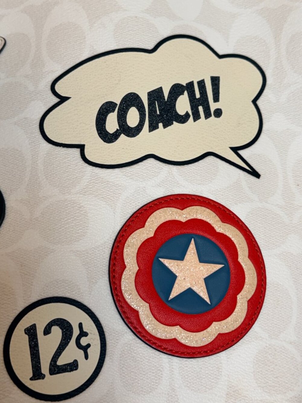 Coach x Marvel Large Tote Bag Stud Spider-Man Captain America - Picture 7 of 13